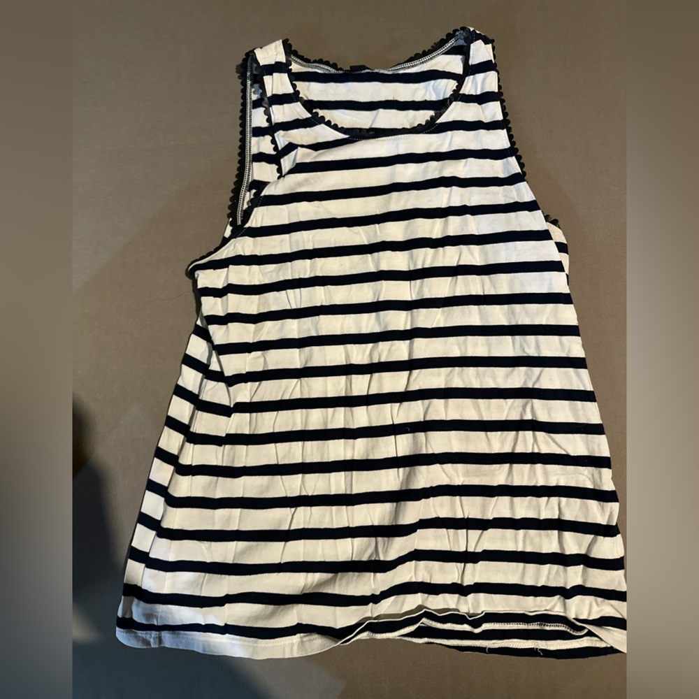 J Crew navy & white tank. Size S